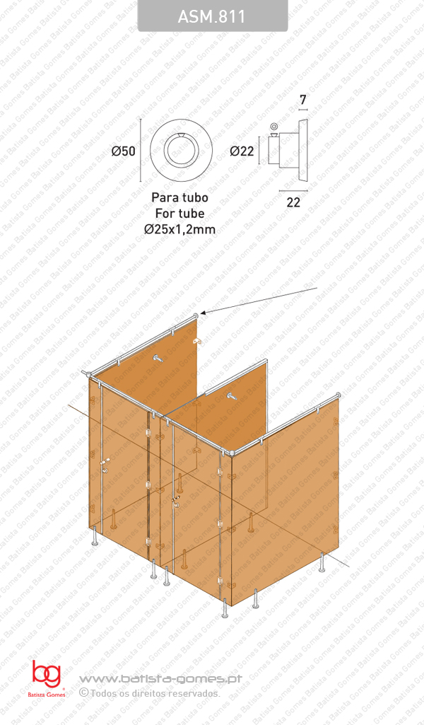 Suporte para tubo - INOX 304